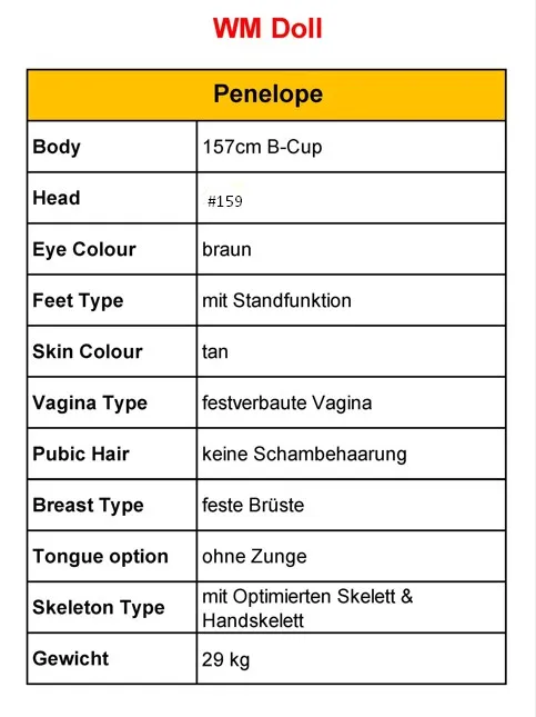 WM Doll 157 B-Cup - Kopf: #159 - Ausstellungsstück!