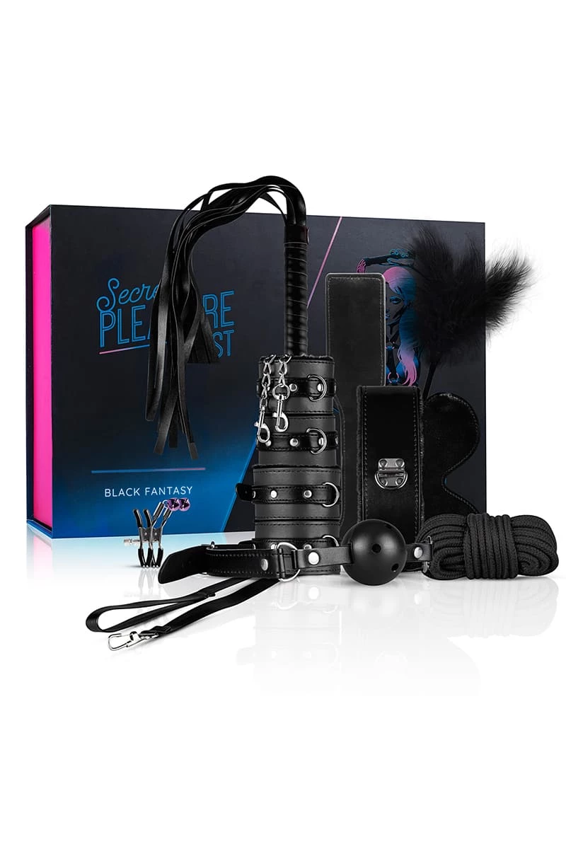   Secret Pleasure Chest Fesselset Black Fantasy