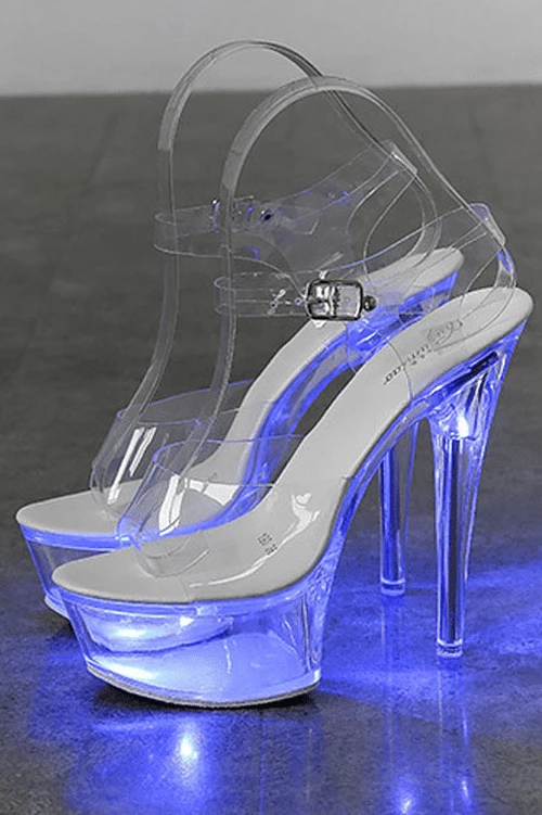 Transparente High Heels mit Leuchtfunktion