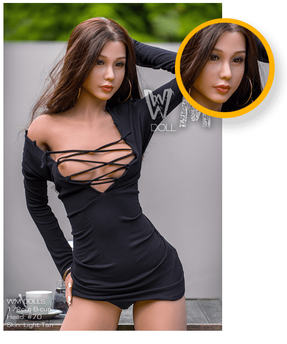 Brünette-Sex-Dolls-Gesicht-Details