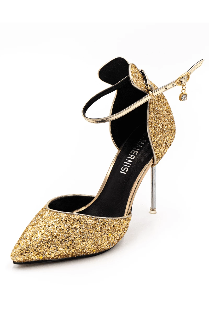 Pailletten High Heels - gold 