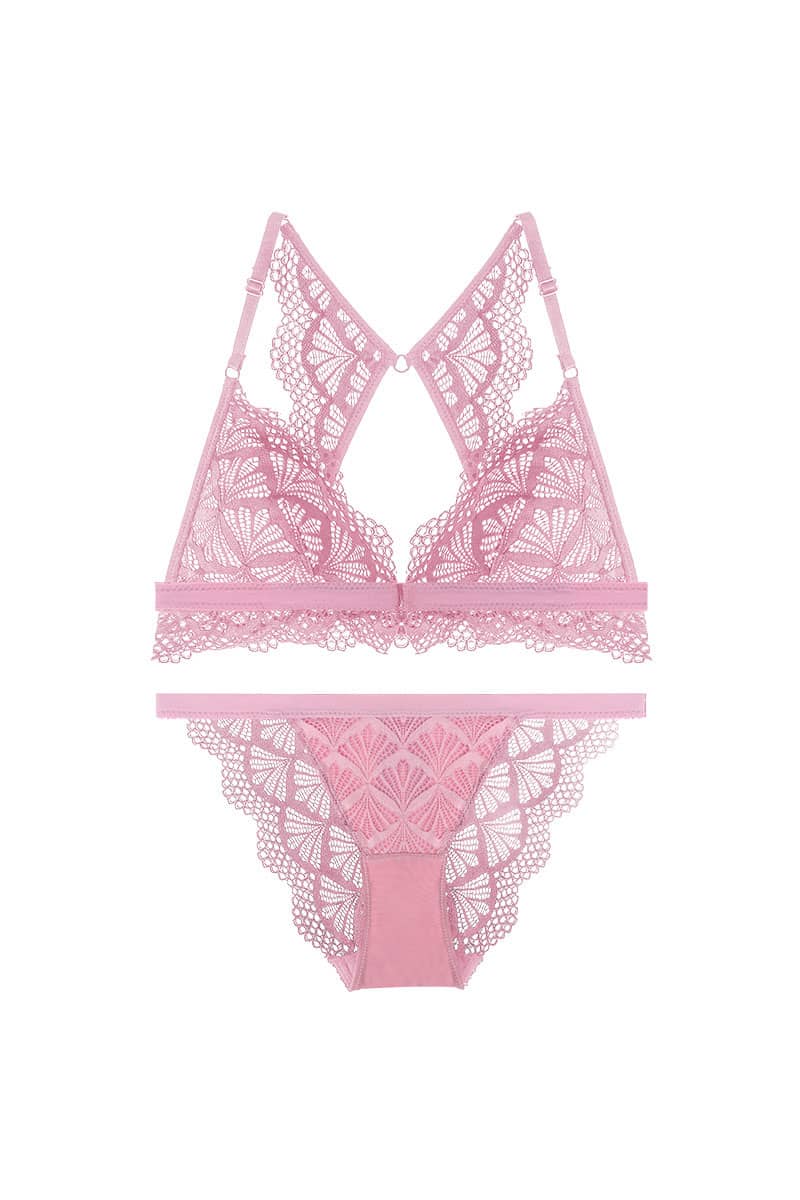 Heißes Spitzen Dessous Set altrosa-01