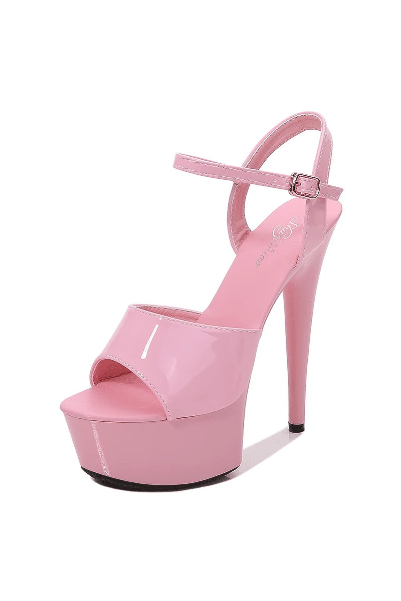 Atemberaubender Lack High Heel - Rosa